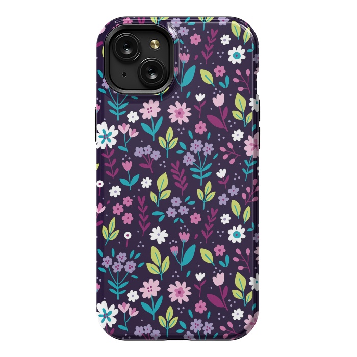 iPhone 15 Plus StrongFit Purple Flowers I by ArtsCase