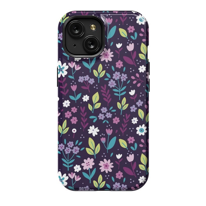iPhone 15 StrongFit Purple Flowers I by ArtsCase