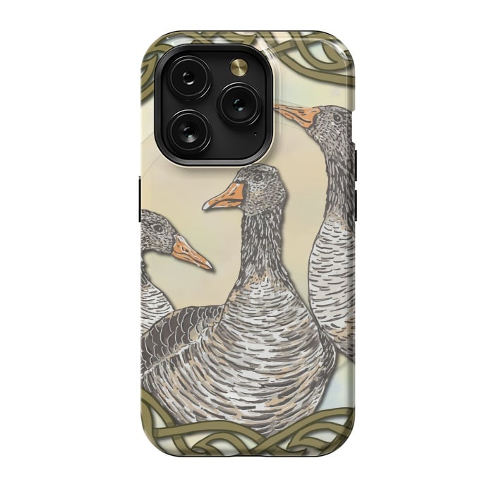 iPhone 15 Pro StrongFit Celtic Goose by Lotti Brown