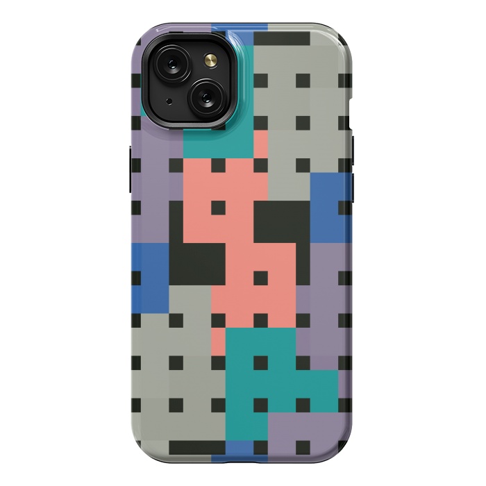 iPhone 15 Plus StrongFit Geo Repeat Squares by TMSarts