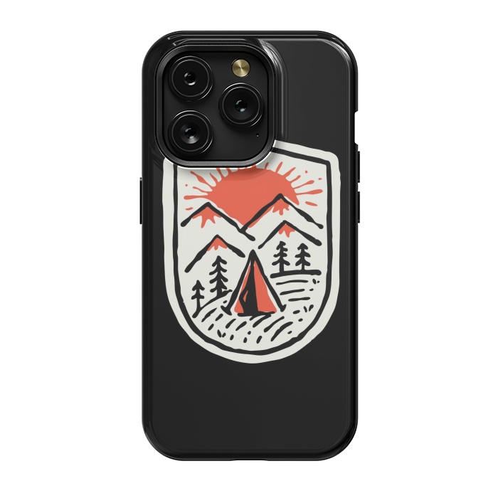 iPhone 15 Pro StrongFit Sunset Camp Hand Drawn by Afif Quilimo