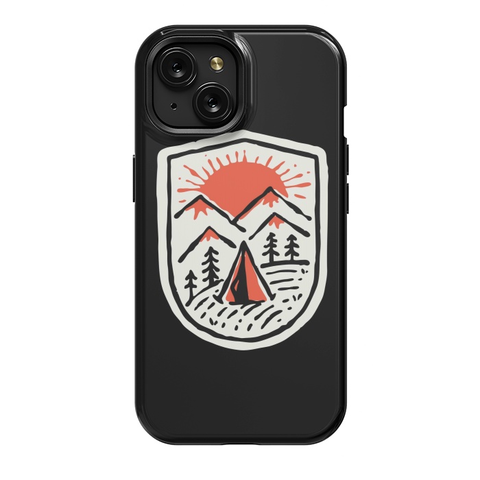 iPhone 15 StrongFit Sunset Camp Hand Drawn by Afif Quilimo