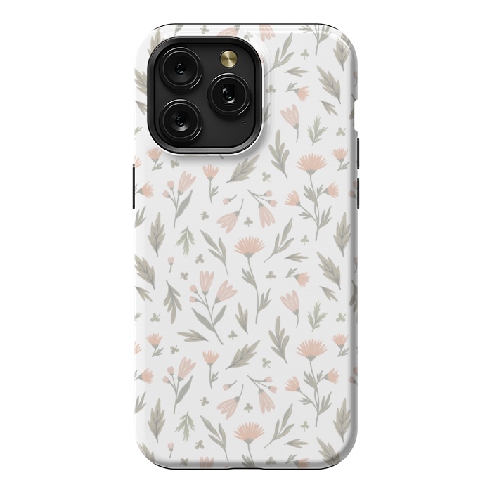 iPhone 15 Pro Max StrongFit delicate flowers on a white by Alena Ganzhela