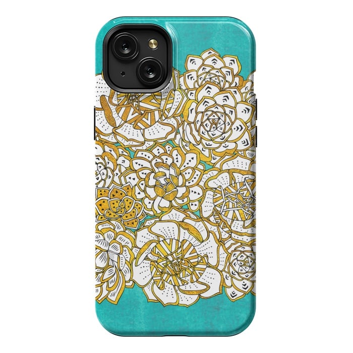 iPhone 15 Plus StrongFit Succulents Sea by Pom Graphic Design