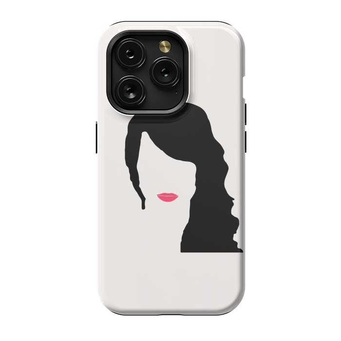 iPhone 15 Pro StrongFit Woman Face Minimal Art 03 by Creativeaxle
