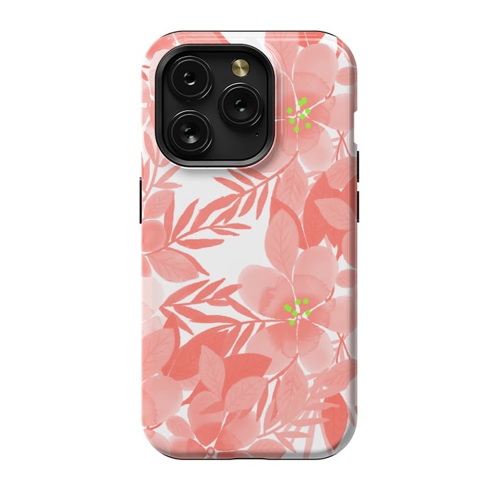 iPhone 15 Pro StrongFit Peach Blossom Flowers by Josie