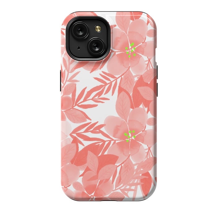 iPhone 15 StrongFit Peach Blossom Flowers by Josie