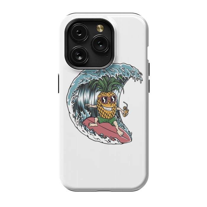 iPhone 15 Pro StrongFit Pineapple Surfer by Afif Quilimo