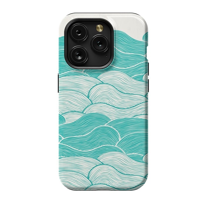 iPhone 15 Pro StrongFit The Calm And Stormy Seas II by Pom Graphic Design