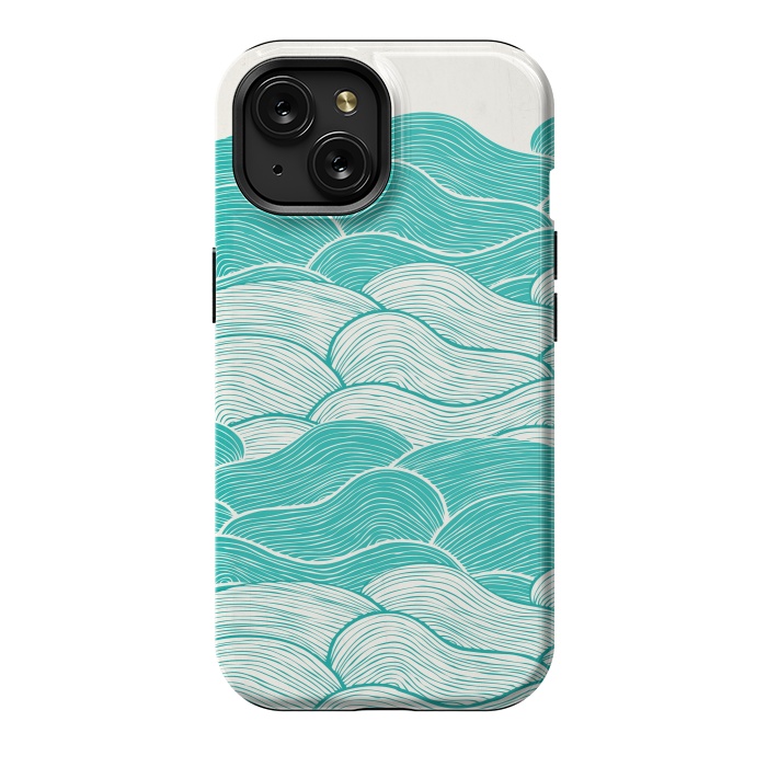 iPhone 15 StrongFit The Calm And Stormy Seas II by Pom Graphic Design