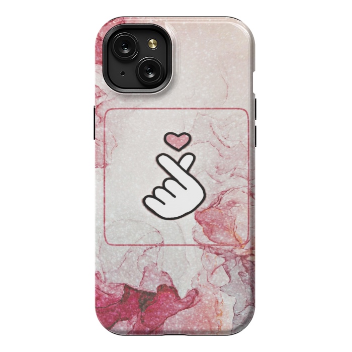 iPhone 15 Plus StrongFit Finger heart by CAS