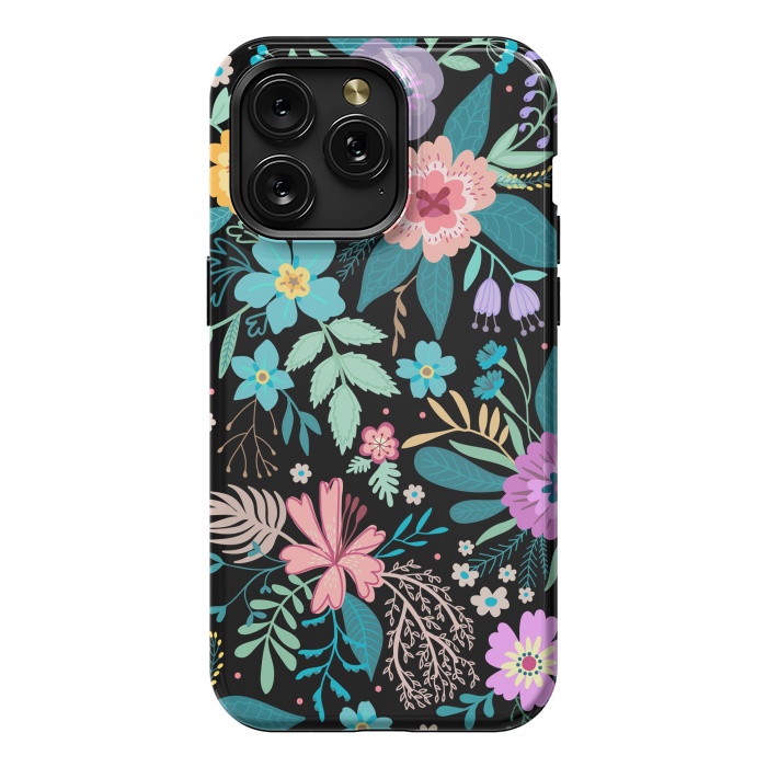 iPhone 15 Pro Max StrongFit Amazing Floral Pattern With Bright Colorful Flowers by ArtsCase