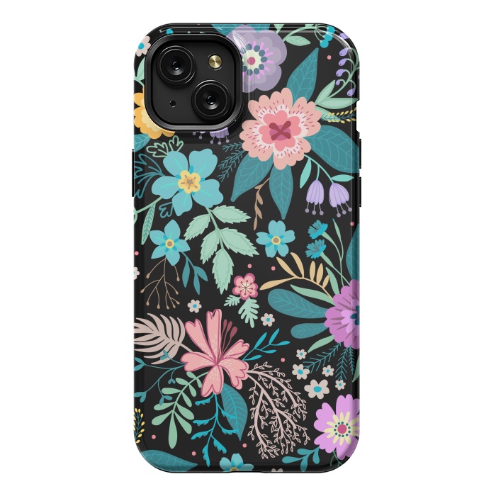 iPhone 15 Plus StrongFit Amazing Floral Pattern With Bright Colorful Flowers by ArtsCase