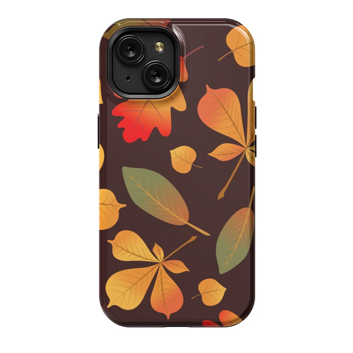iPhone 15 StrongFit Autumn Leaf Pattern Design by ArtsCase