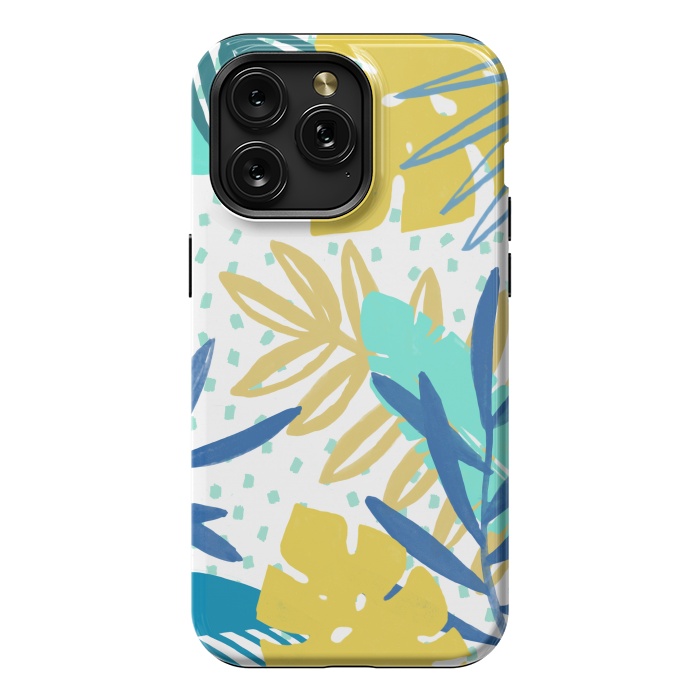 iPhone 15 Pro Max StrongFit Playful colorful jungle leaves by Oana 