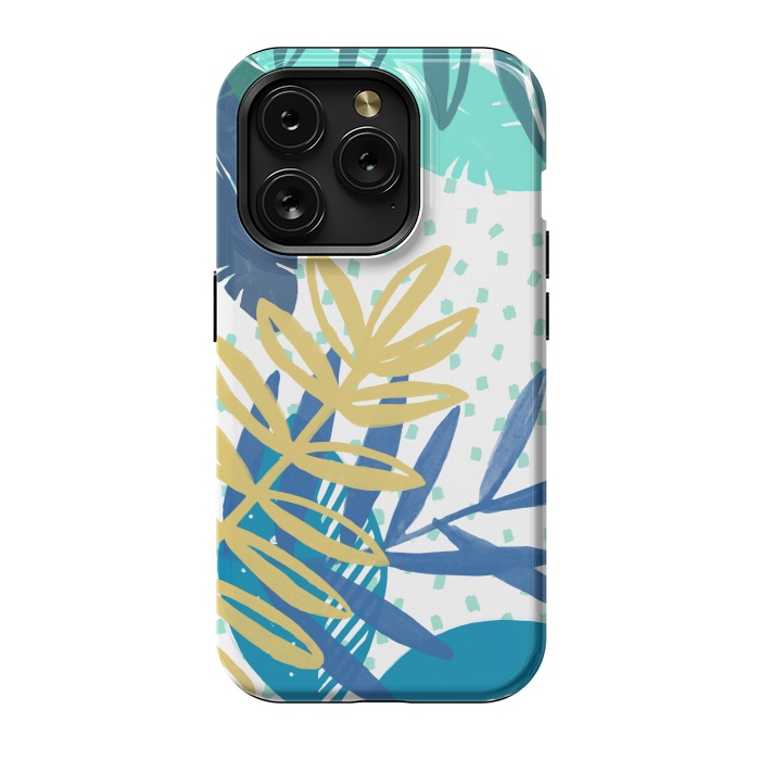 iPhone 15 Pro StrongFit Spotted modern tropical leaves by Oana 