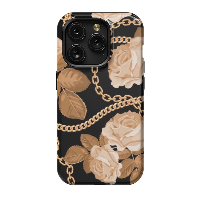 iPhone 15 Pro StrongFit copper floral chains by MALLIKA