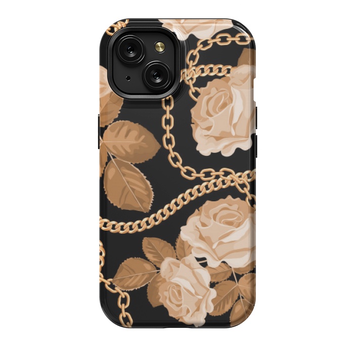 iPhone 15 StrongFit copper floral chains by MALLIKA