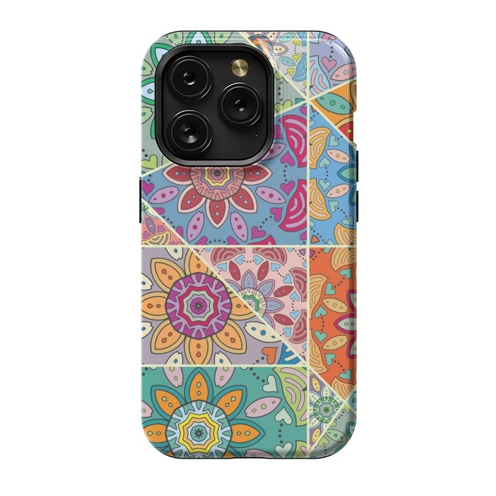 iPhone 15 Pro StrongFit Decorative Elements with Mandalas Designs by ArtsCase