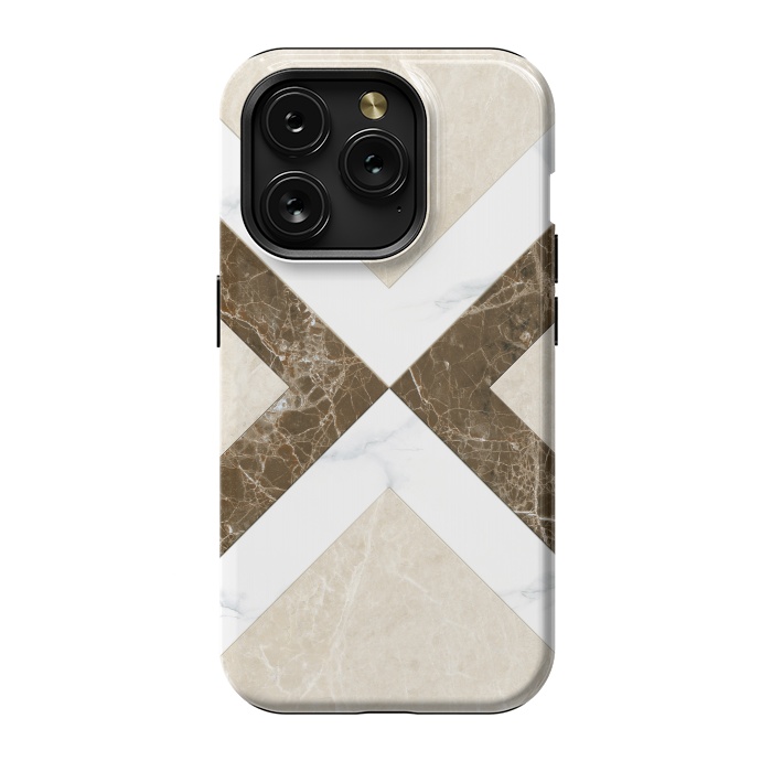 iPhone 15 Pro StrongFit Decorative Marble Cross Design by ArtsCase