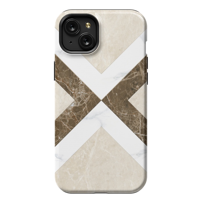 iPhone 15 Plus StrongFit Decorative Marble Cross Design by ArtsCase