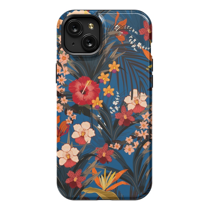 iPhone 15 Plus StrongFit Fashionable Tropical Environment with Deep Jungle Plants by ArtsCase