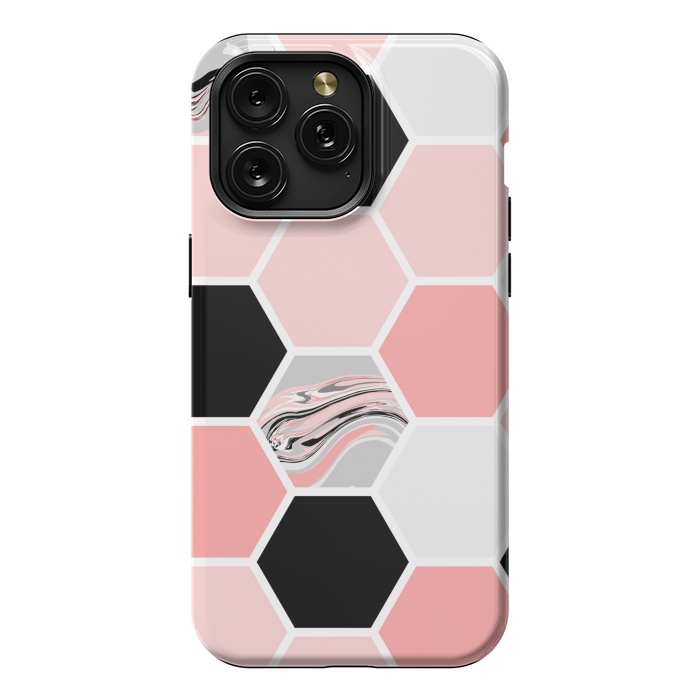 iPhone 15 Pro Max StrongFit Geometric Stretch Pattern with Hexagonal by ArtsCase