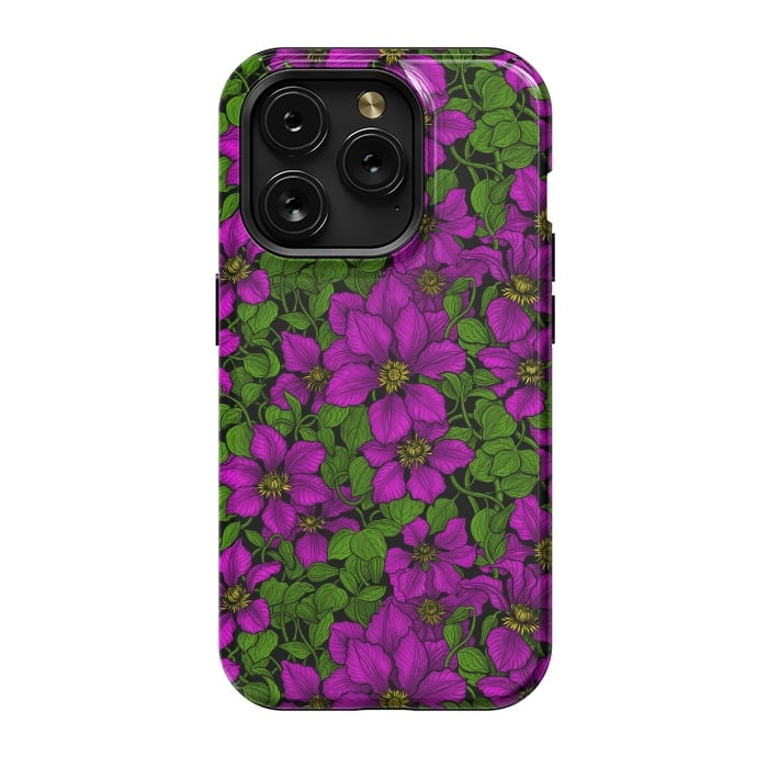 iPhone 15 Pro StrongFit Pink Clematis vine by Katerina Kirilova