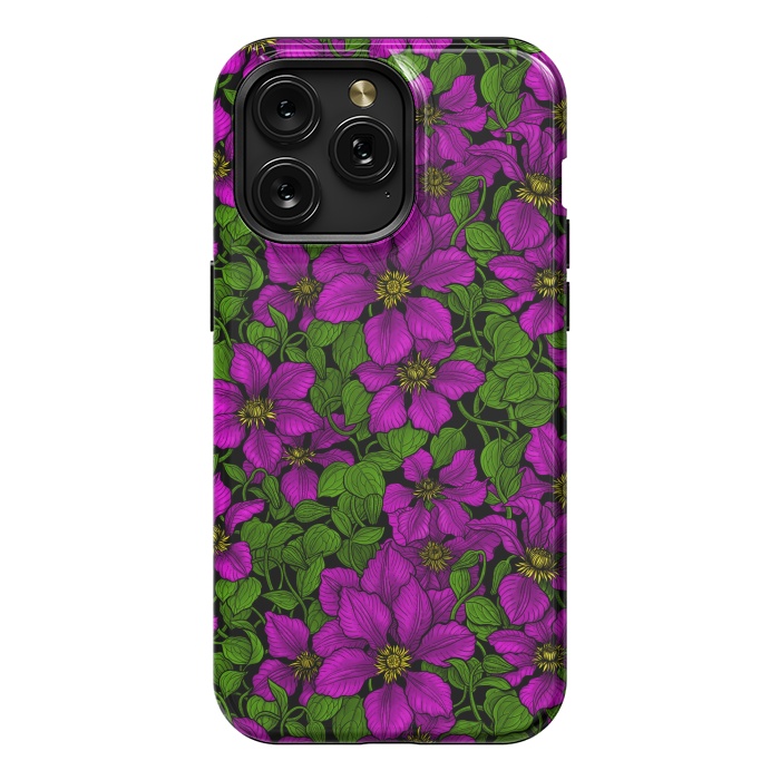 iPhone 15 Pro Max StrongFit Pink Clematis vine by Katerina Kirilova