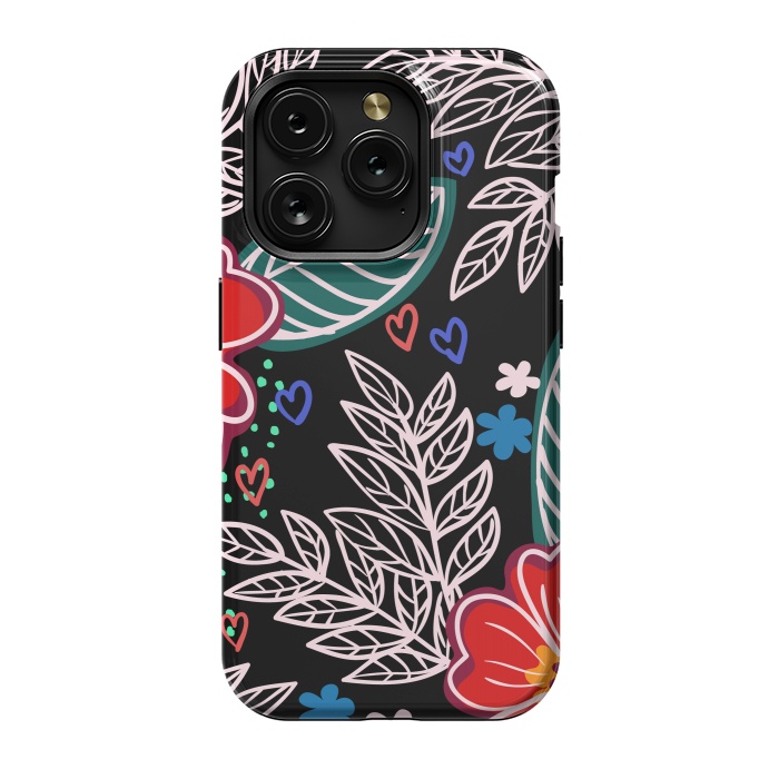 iPhone 15 Pro StrongFit Floral Pattern Design XIVI by ArtsCase