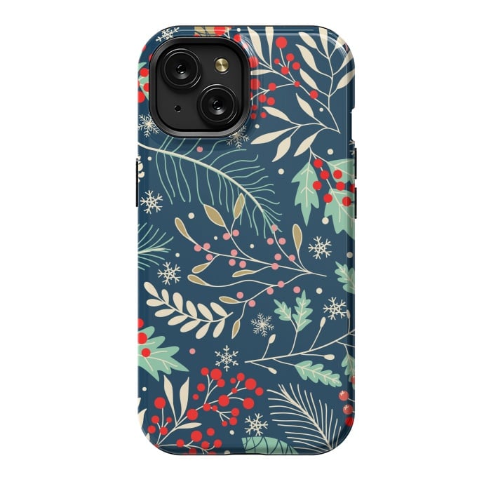 iPhone 15 StrongFit Christmas Floral Design III by ArtsCase