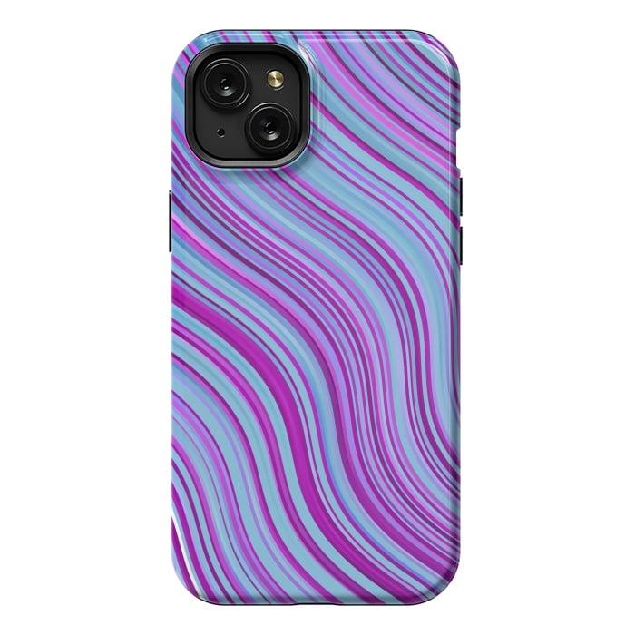 iPhone 15 Plus StrongFit Liquid Marble Blue Purple and Blue by ArtsCase