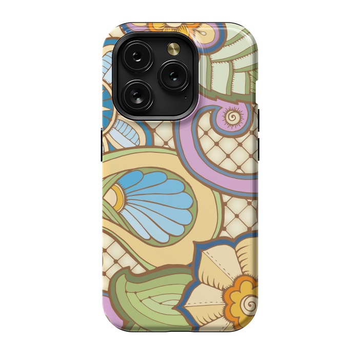 iPhone 15 Pro StrongFit Daisies Pattern with Circle Elements IV by ArtsCase