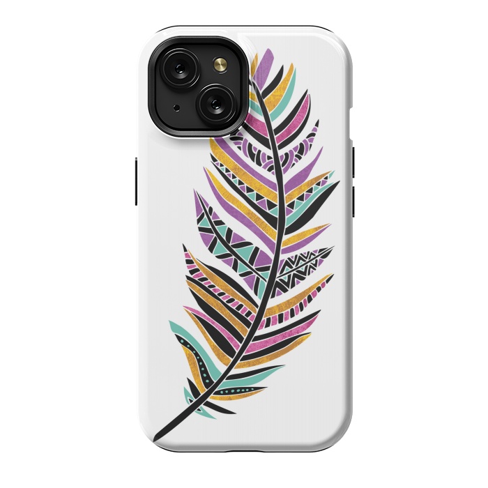 iPhone 15 StrongFit Dreamy Feathers by Pom Graphic Design