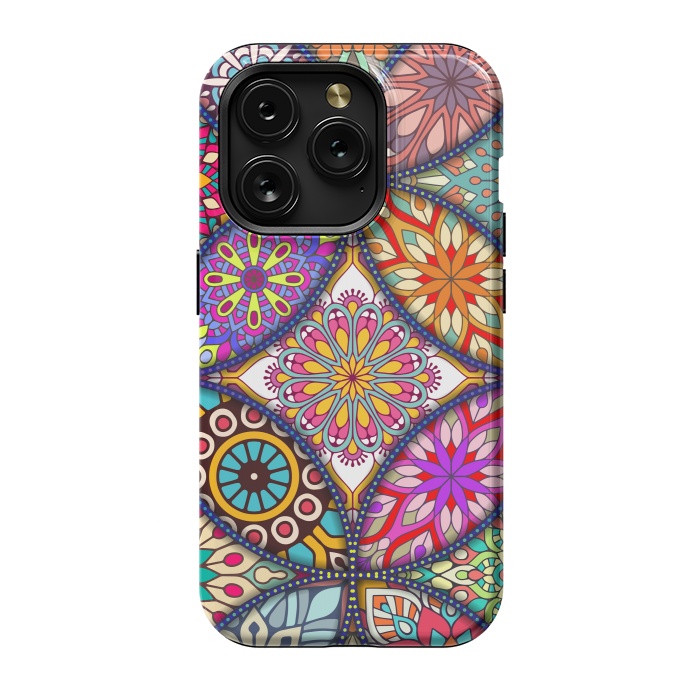 iPhone 15 Pro StrongFit Mandala pattern with bright colors 12 by ArtsCase