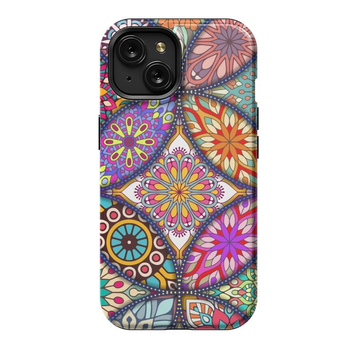 iPhone 15 StrongFit Mandala pattern with bright colors 12 by ArtsCase