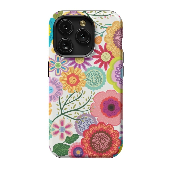 iPhone 15 Pro StrongFit Seamless Pattern with Flowers XI by ArtsCase