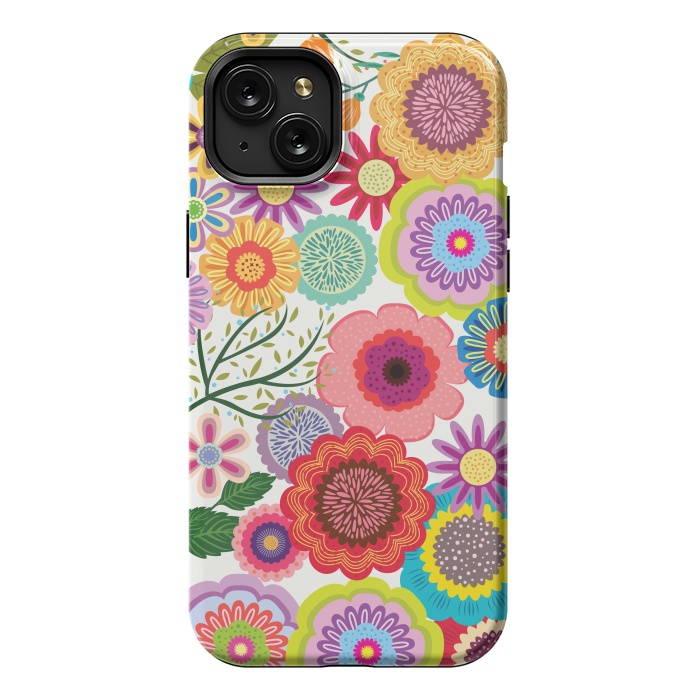 iPhone 15 Plus StrongFit Seamless Pattern with Flowers XI by ArtsCase