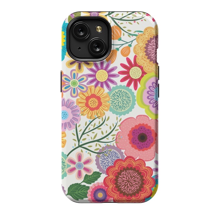 iPhone 15 StrongFit Seamless Pattern with Flowers XI by ArtsCase