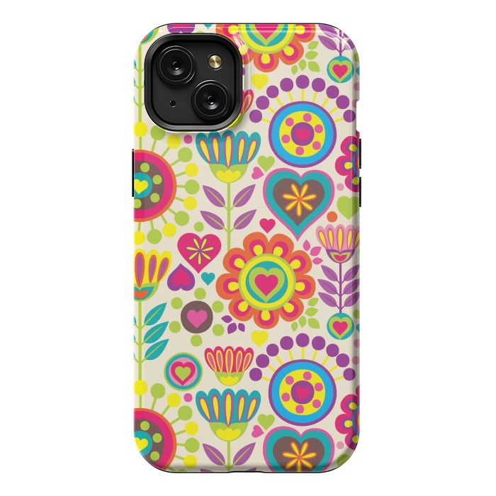 iPhone 15 Plus StrongFit Sweet Pink Flowers 789 by ArtsCase