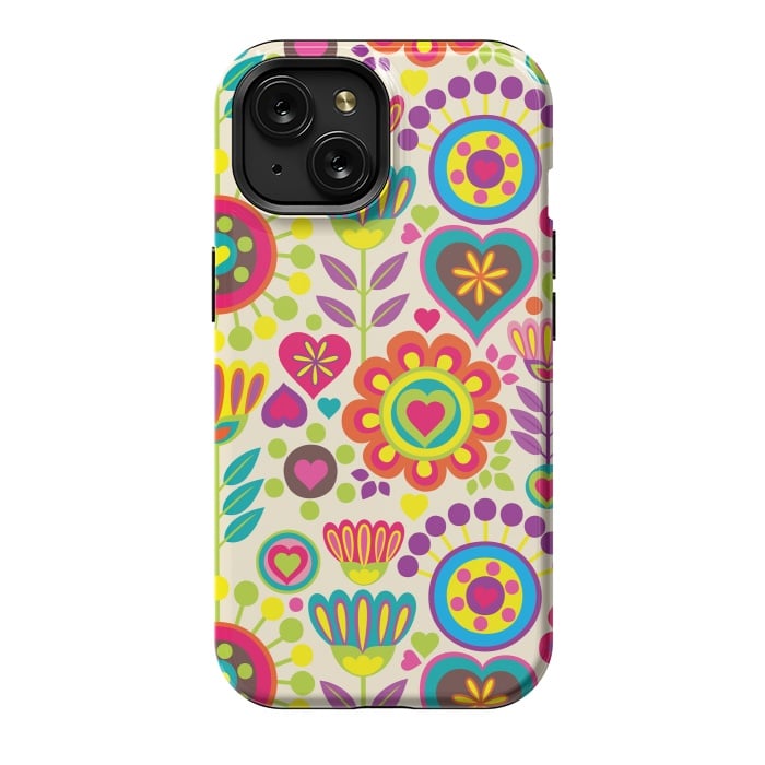 iPhone 15 StrongFit Sweet Pink Flowers 789 by ArtsCase