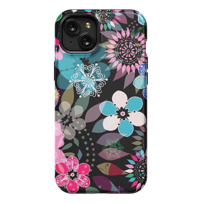 iPhone 15 Plus StrongFit Seamless Patterns with Flowers XII by ArtsCase