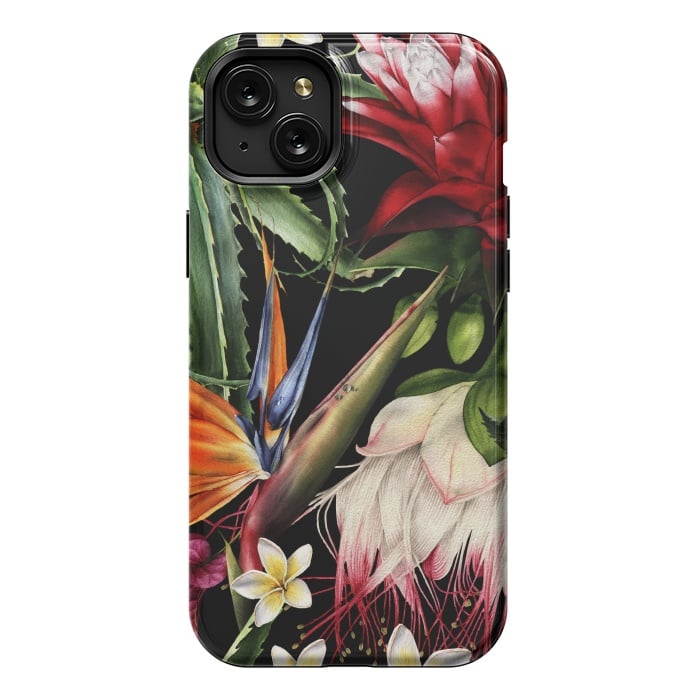 iPhone 15 Plus StrongFit Tropical Design Flowers 000 by ArtsCase