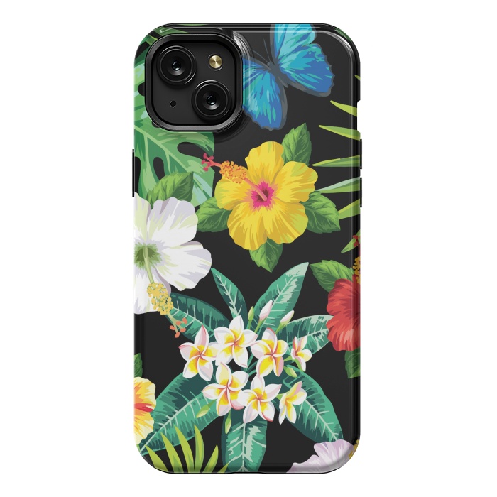 iPhone 15 Plus StrongFit Tropical Flowers 1 by ArtsCase