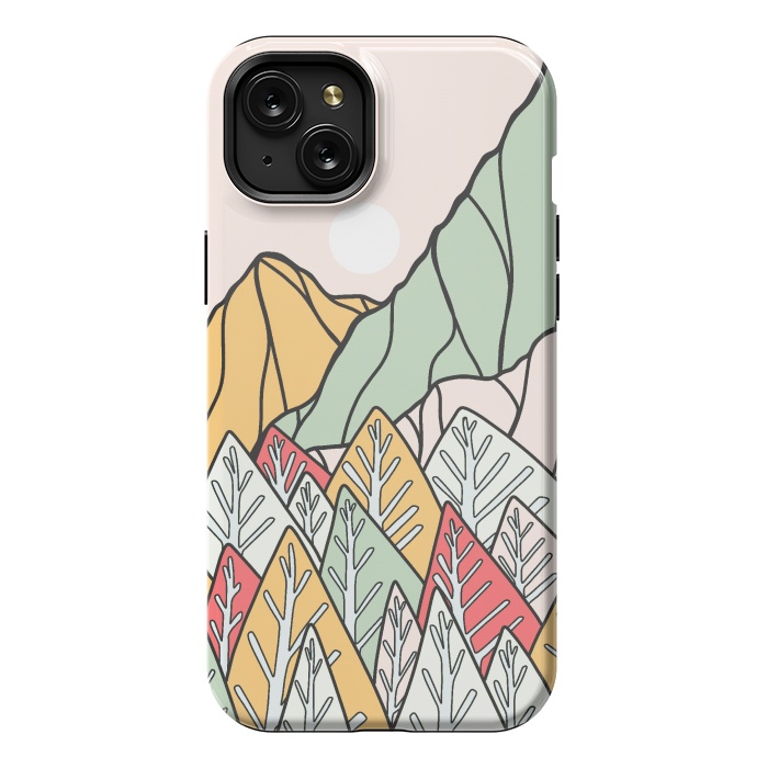 iPhone 15 Plus StrongFit Autumnal forest mountains by Steve Wade (Swade)