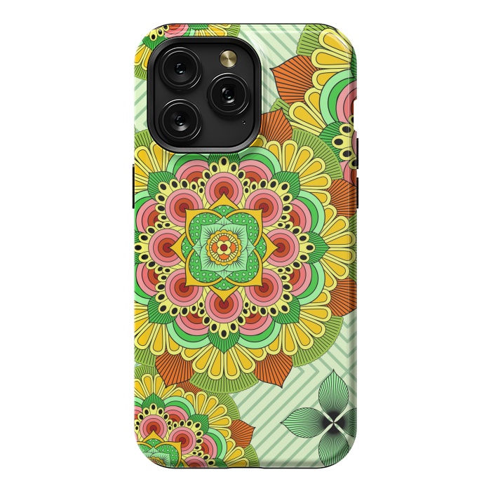 iPhone 15 Pro Max StrongFit Mandala African Zen Floral Ethnic Art Textile by ArtsCase