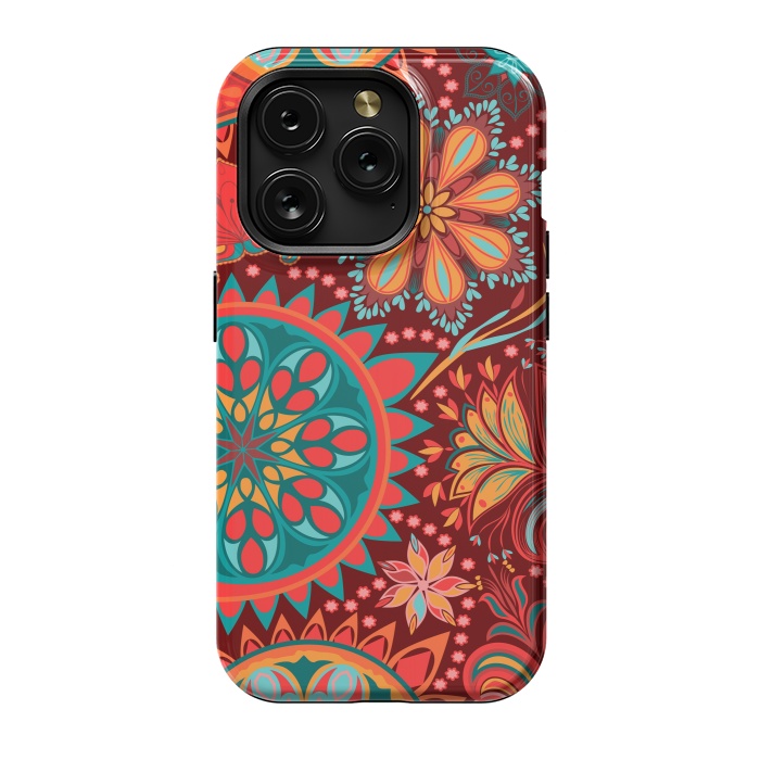 iPhone 15 Pro StrongFit Paisley Vintage Floral Motif Ethnic Seamless Background by ArtsCase