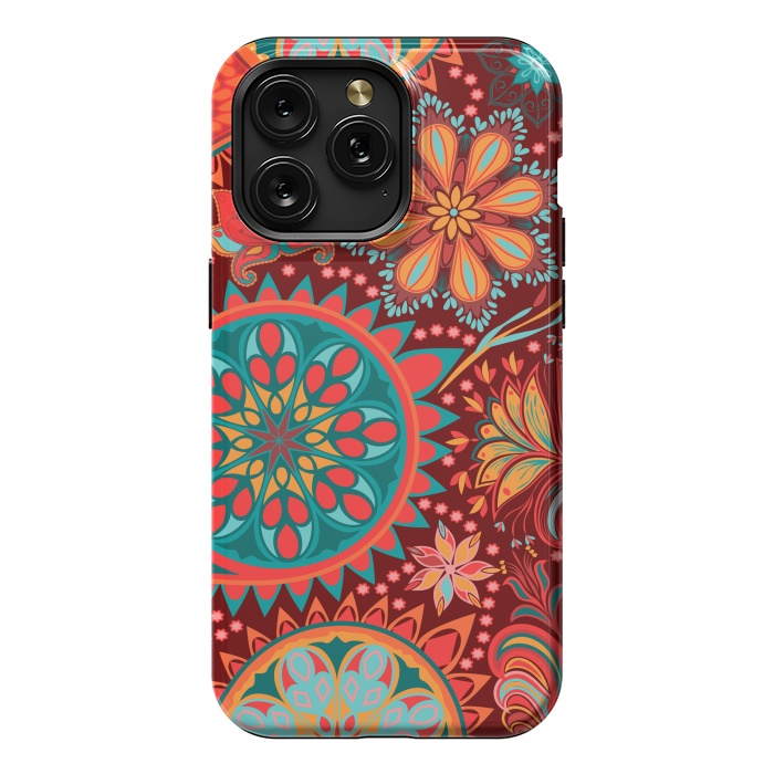 iPhone 15 Pro Max StrongFit Paisley Vintage Floral Motif Ethnic Seamless Background by ArtsCase