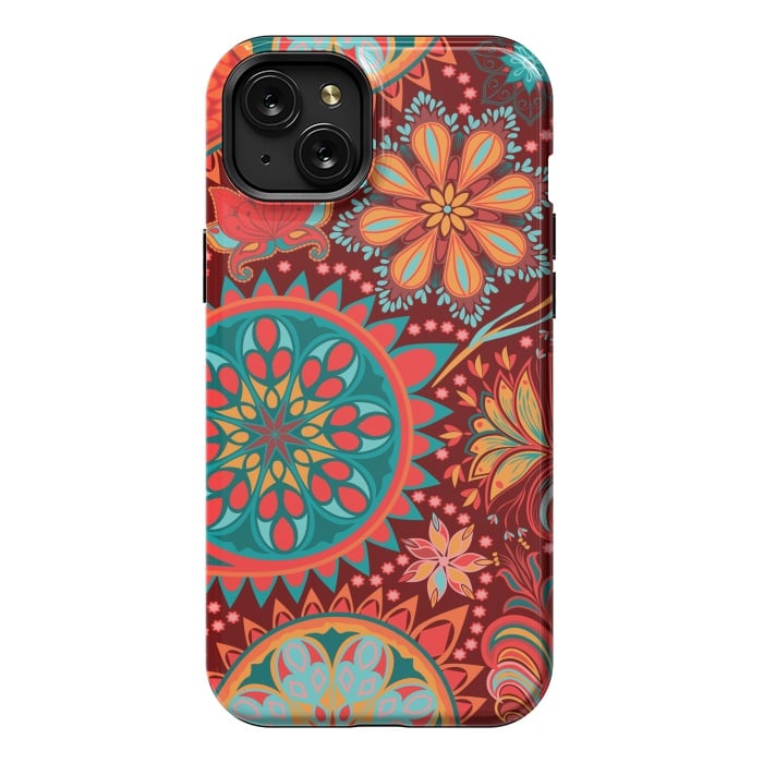 iPhone 15 Plus StrongFit Paisley Vintage Floral Motif Ethnic Seamless Background by ArtsCase