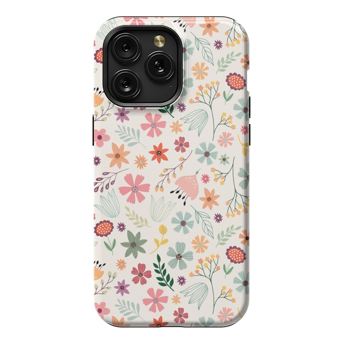 iPhone 15 Pro Max StrongFit Pretty Flowers Pattern Design XIII by ArtsCase
